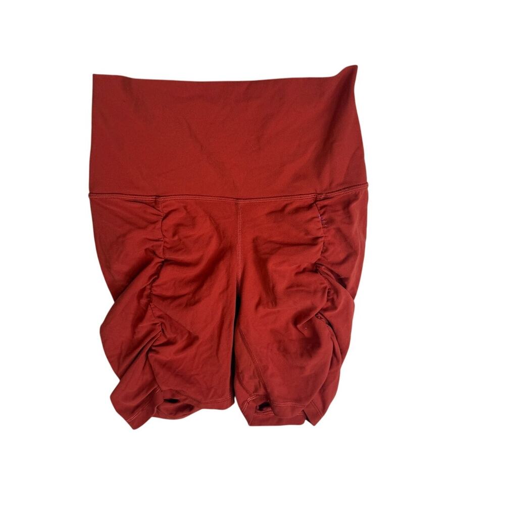 Lululemon Align Ruched Biker High Rise Shorts Cayenne Red Orange 6"